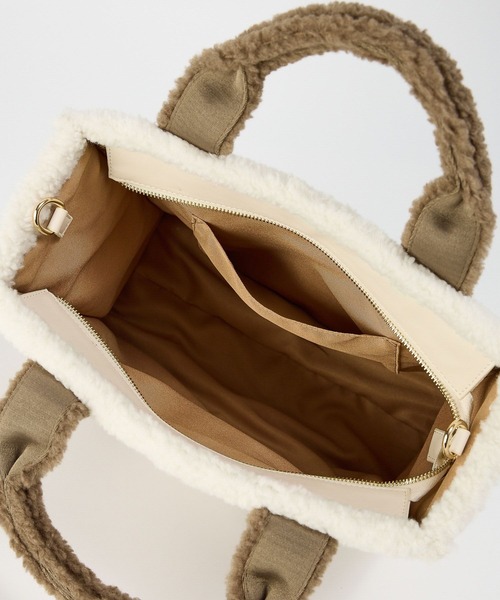 BARNYARDSTORM（バンヤードストーム）の「BARNYARDSTORM / ジャガードテープスクエアボアトート【WEB限定カラー】（トートバッグ・レディース・モカ/ホワイト/ライトグレー・FREE）」の9枚目の写真