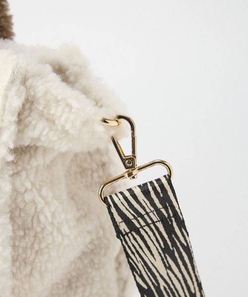 BARNYARDSTORM（バンヤードストーム）の「BARNYARDSTORM / ジャガードテープスクエアボアトート【WEB限定カラー】（トートバッグ・レディース・モカ/ホワイト/ライトグレー・FREE）」の11枚目の写真