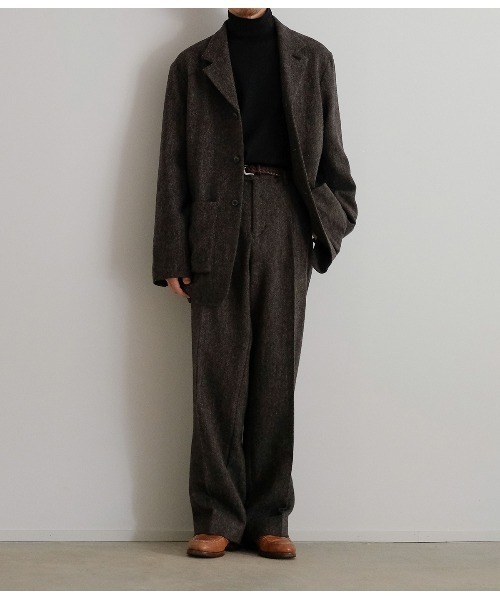 PORT BY ARK（ポートバイアーク）の「PORT BY ARK / ポートバイアーク：British Tweed Trousers：PO18-PT02[COR]（スラックス・メンズ・ブラウン・1/2）」の3枚目の写真