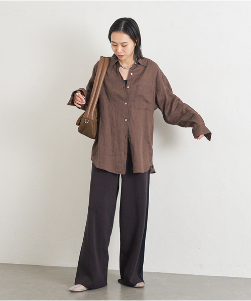 JOURNAL STANDARD（ジャーナルスタンダード）の「《WEB限定追加2》ウォッシャブルトラックパンツ（その他パンツ・レディース・ブラウン/ブラック・FREE）」の6枚目の写真