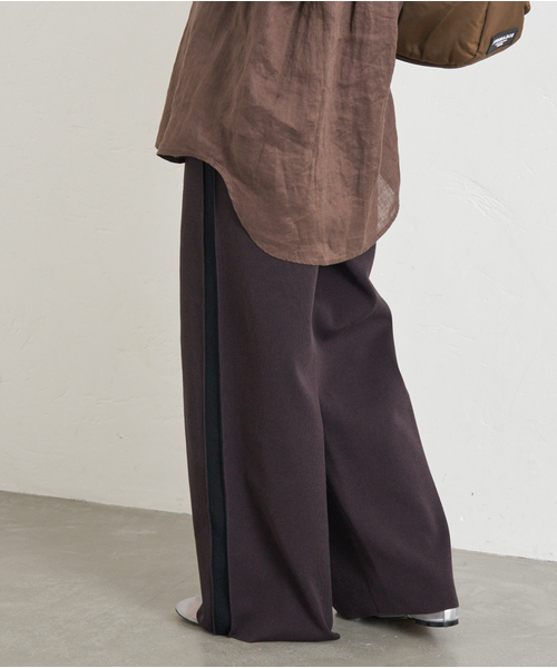 JOURNAL STANDARD（ジャーナルスタンダード）の「《WEB限定追加2》ウォッシャブルトラックパンツ（その他パンツ・レディース・ブラウン/ブラック・FREE）」の12枚目の写真