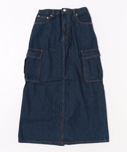 REDYAZEL(レディアゼル)の「カーゴデニムロングスカート(デニムスカート・レディース・ブルー/ライトグレー・SMALL/MEDIUM)」の2枚目の写真