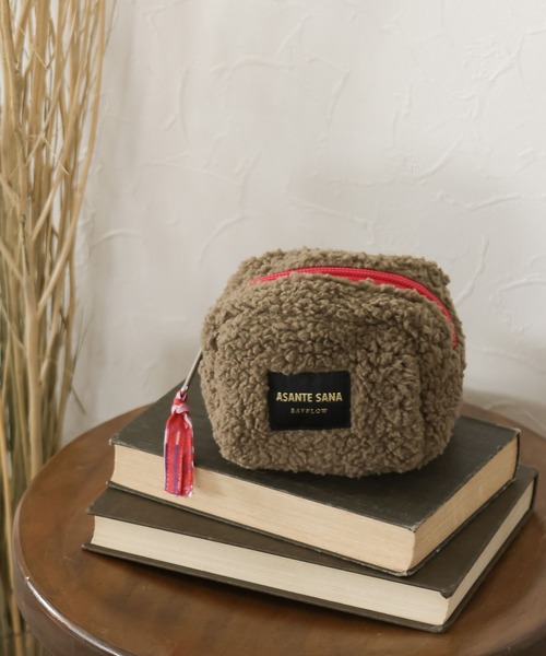 BAYFLOW（ベイフロー）の「【ASANTE SANA】ボアポーチ（ポーチ・レディース・グレー/ブラウン・0）」の2枚目の写真