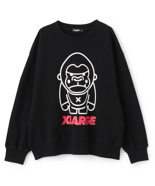 XLARGE KIDS（エクストララージキッズ）の「ファニーゴリラアウトライントレーナー（スウェット・キッズ・トップグレー/ブラック/オレンジ・140cm/90cm/100cm/80ｃｍ/110cm/120cm/130cm）」の2枚目の写真
