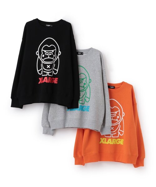 XLARGE KIDS（エクストララージキッズ）の「ファニーゴリラアウトライントレーナー（スウェット・キッズ・トップグレー/ブラック/オレンジ・140cm/90cm/100cm/80ｃｍ/110cm/120cm/130cm）」の8枚目の写真