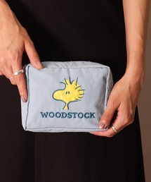 PEANUTS（ピーナッツ）の「(ACT)【PEANUTS】アップリケ 刺繍 ナイロン スクエア ポーチ（ポーチ）」