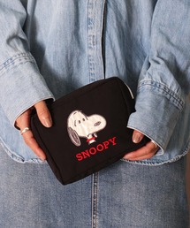 PEANUTS（ピーナッツ）の「(ACT)【PEANUTS】アップリケ 刺繍 ナイロン スクエア ポーチ（ポーチ）」