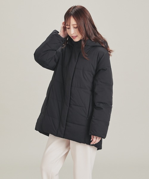 GLACIER lusso(グラシアルッソ)の「ファイバーダウンコート(ダウンジャケット/コート・レディース・キャメル/ネイビー/ブラック/ライトベージュ・L/LL/M/S)」の11枚目の写真