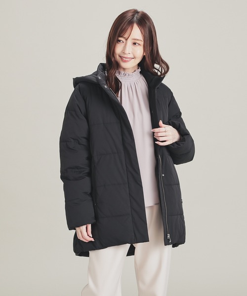 GLACIER lusso(グラシアルッソ)の「ファイバーダウンコート(ダウンジャケット/コート・レディース・キャメル/ネイビー/ブラック/ライトベージュ・L/LL/M/S)」の13枚目の写真