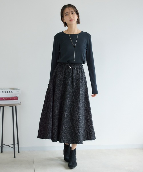 KATHARINE ROSS（キャサリンロス）の「【KATHARINE ROSS】ブライトテレコスクエアプルオーバー（Tシャツ/カットソー・レディース・ブラック/ライトベージュ/チャコールグレー/グレイッシュベージュ/ライトグレー/ホワイト・MEDIUM）」の8枚目の写真