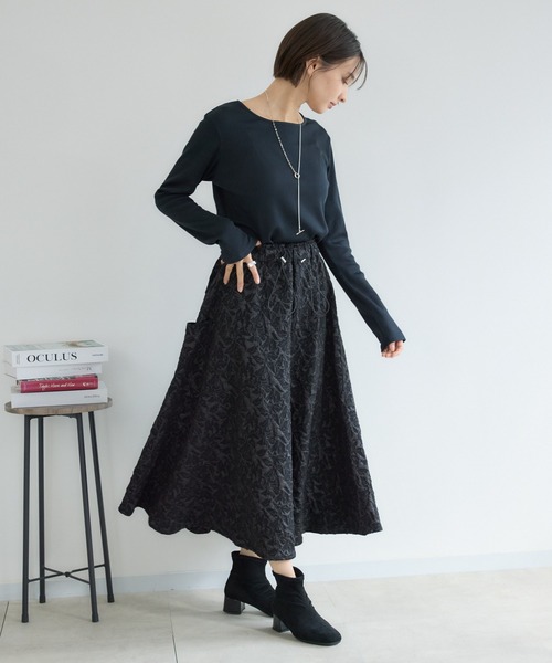 KATHARINE ROSS（キャサリンロス）の「【KATHARINE ROSS】ブライトテレコスクエアプルオーバー（Tシャツ/カットソー・レディース・ブラック/ライトベージュ/チャコールグレー/グレイッシュベージュ/ライトグレー/ホワイト・MEDIUM）」の9枚目の写真