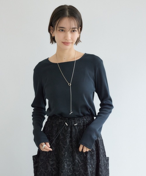 KATHARINE ROSS（キャサリンロス）の「【KATHARINE ROSS】ブライトテレコスクエアプルオーバー（Tシャツ/カットソー・レディース・ブラック/ライトベージュ/チャコールグレー/グレイッシュベージュ/ライトグレー/ホワイト・MEDIUM）」の10枚目の写真