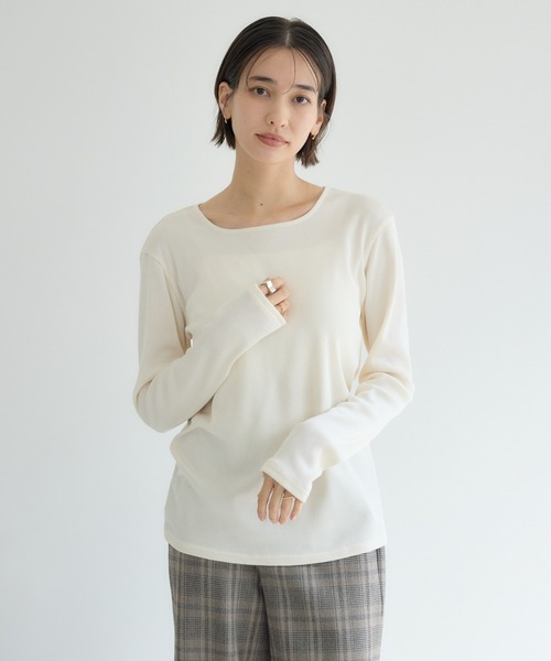 KATHARINE ROSS（キャサリンロス）の「【KATHARINE ROSS】ブライトテレコスクエアプルオーバー（Tシャツ/カットソー・レディース・ブラック/ライトベージュ/チャコールグレー/グレイッシュベージュ/ライトグレー/ホワイト・MEDIUM）」の16枚目の写真