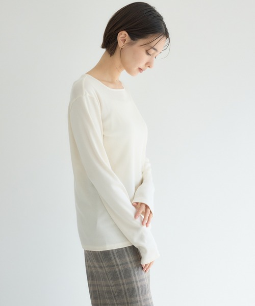 KATHARINE ROSS（キャサリンロス）の「【KATHARINE ROSS】ブライトテレコスクエアプルオーバー（Tシャツ/カットソー・レディース・ブラック/ライトベージュ/チャコールグレー/グレイッシュベージュ/ライトグレー/ホワイト・MEDIUM）」の19枚目の写真