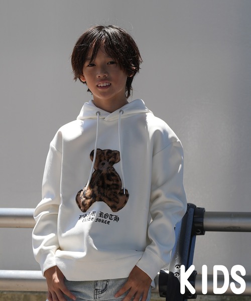 adamsJUGGLER（アダムスジャグラー）の「レオパード/F ベアーフーディーキッズ（パーカー・キッズ・ホワイト/ブラック・100/110/120/130/150）」の10枚目の写真