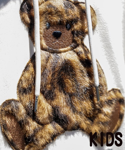 adamsJUGGLER（アダムスジャグラー）の「レオパード/F ベアーフーディーキッズ（パーカー・キッズ・ホワイト/ブラック・100/110/120/130/150）」の15枚目の写真