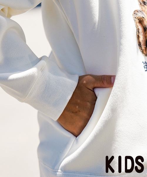 adamsJUGGLER（アダムスジャグラー）の「レオパード/F ベアーフーディーキッズ（パーカー・キッズ・ホワイト/ブラック・100/110/120/130/150）」の16枚目の写真