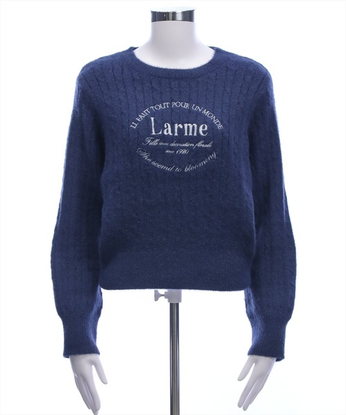 clear（クリア）の「フロント刺繍シャギーケーブルニットトップス[着回し力抜群 ガーリー カジュアル]≪AW新作≫（ニット/セーター・レディース・サックスブルー/アイボリー/グレー/ネイビー/ピンク・F）」の17枚目の写真