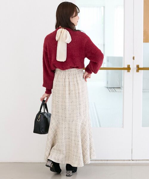 MAJESTIC LEGON（マジェスティックレゴン）の「ツイードマーメイドロングスカート（スカート・レディース・ホワイト系その他2/ブラック系その他・X-SMALL/SMALL/MEDIUM）」の5枚目の写真