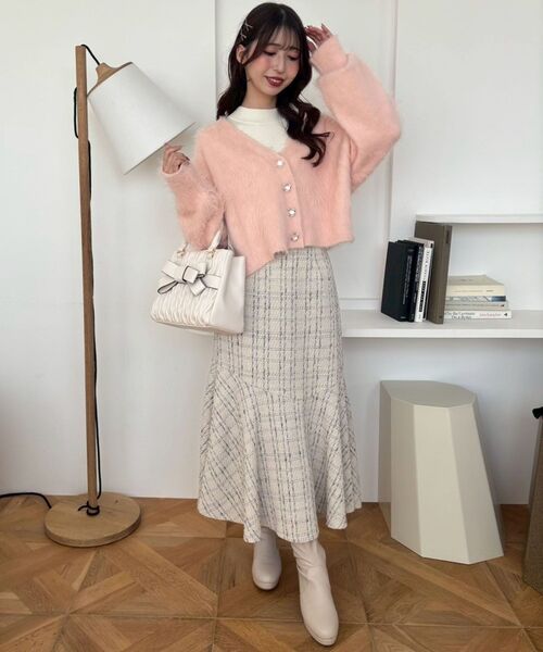 MAJESTIC LEGON（マジェスティックレゴン）の「ツイードマーメイドロングスカート（スカート・レディース・ホワイト系その他2/ブラック系その他・X-SMALL/SMALL/MEDIUM）」の9枚目の写真