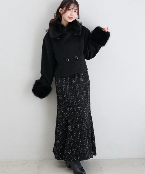 MAJESTIC LEGON（マジェスティックレゴン）の「ツイードマーメイドロングスカート（スカート・レディース・ホワイト系その他2/ブラック系その他・X-SMALL/SMALL/MEDIUM）」の19枚目の写真