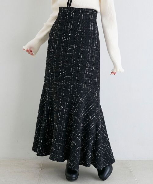 MAJESTIC LEGON（マジェスティックレゴン）の「ツイードマーメイドロングスカート（スカート・レディース・ホワイト系その他2/ブラック系その他・X-SMALL/SMALL/MEDIUM）」の21枚目の写真