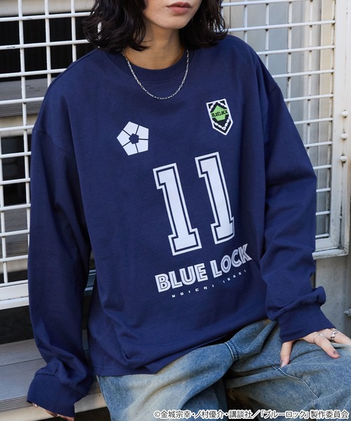 MONO-MART(モノマート)の「【ブルーロック】別注 グラフィティ/ナンバリング アソート 刺繍 ロングスリーブ Tシャツ(Tシャツ/カットソー・レディース・ブラック系/ホワイト系/ブラック系2/ネイビー系/ホワイト系2・M/L)」の5枚目の写真