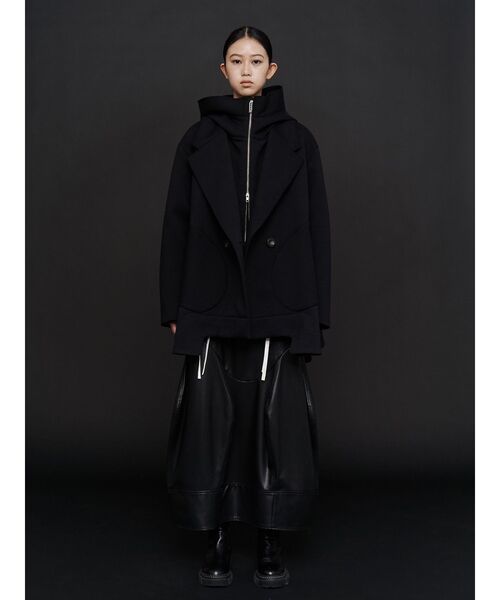 ジャケット・アウター UN3D. BLOCKING P COAT HOOD LAYERED MDL CT / フードレイヤードミドルコート（その他アウター