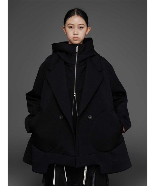 ジャケット・アウター UN3D. BLOCKING P COAT HOOD LAYERED MDL CT / フードレイヤードミドルコート（その他アウター