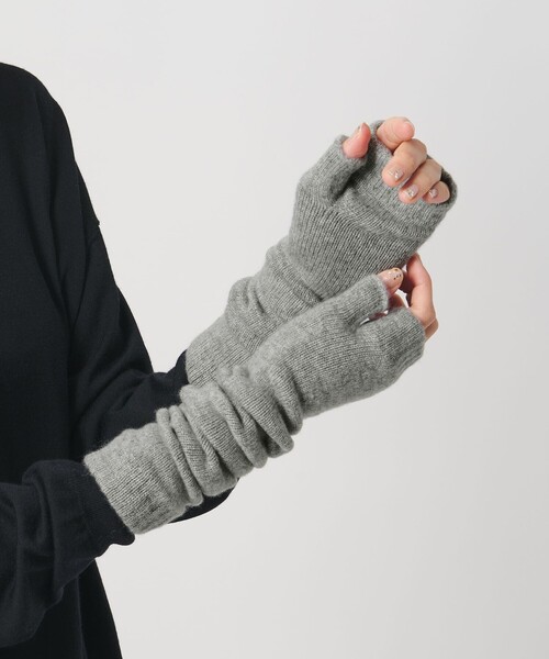 別注】＜Johnstons of Elgin＞カシミヤ ロング フィンガーレスグローブ