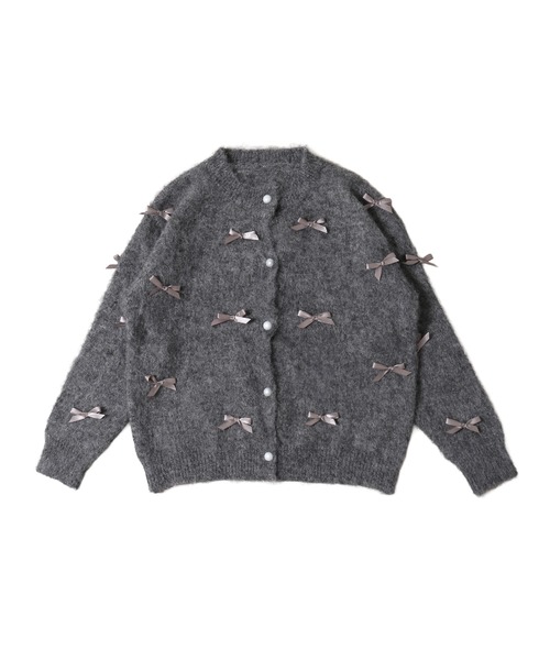 PHILLY(フィリー)の「モヘアタッチミニリボンニットカーディガン(カーディガン/ボレロ・レディース・アイボリー/グレー・FREE)」の11枚目の写真