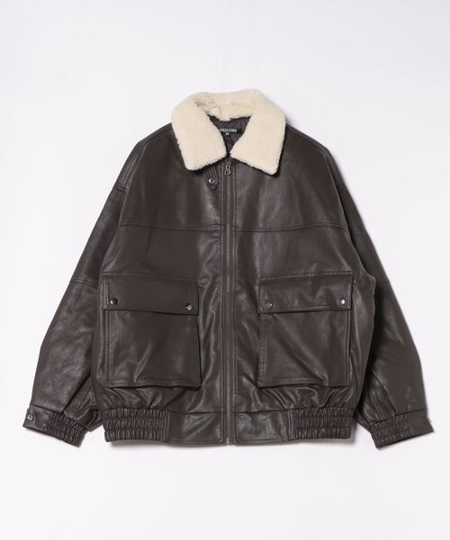8(eight)(エイト)の「ボア衿脱着G1PUブルゾン(ブルゾン・メンズ・ブラック/ブラウン・MEDIUM/LARGE)」の2枚目の写真