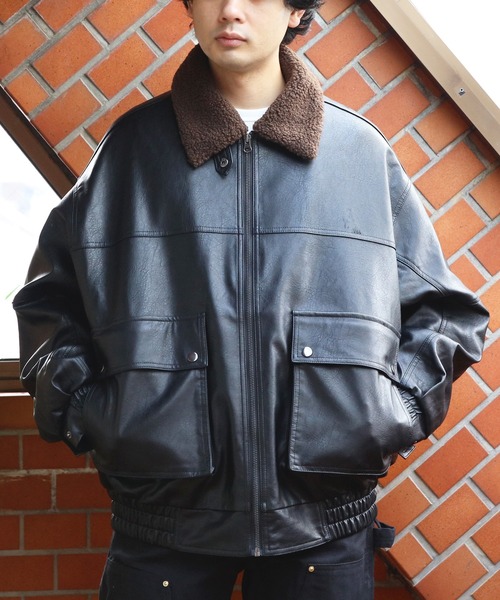 8(eight)(エイト)の「ボア衿脱着G1PUブルゾン(ブルゾン・メンズ・ブラック/ブラウン・MEDIUM/LARGE)」の21枚目の写真