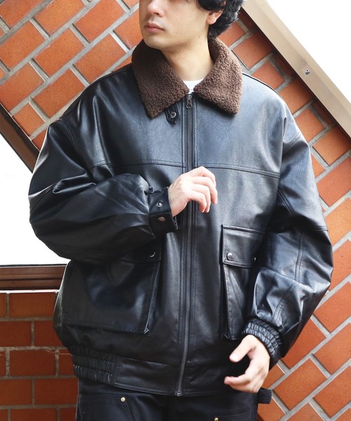 8(eight)(エイト)の「ボア衿脱着G1PUブルゾン(ブルゾン・メンズ・ブラック/ブラウン・MEDIUM/LARGE)」の20枚目の写真