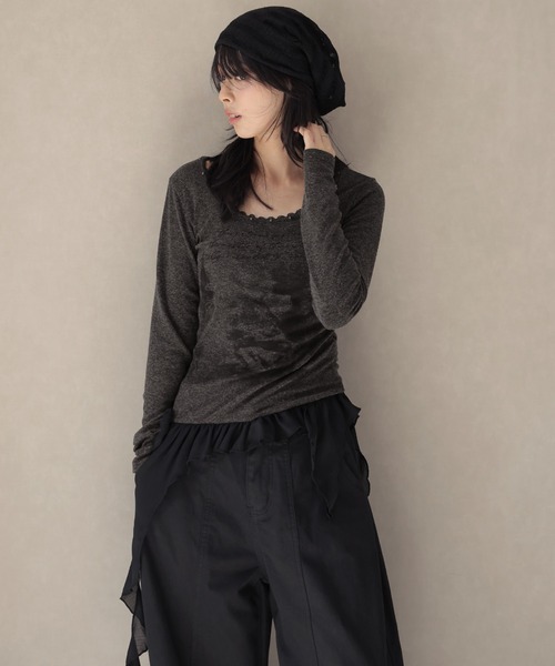 Ulysses(ユリシス)の「アシンメトリーフリルヘムリベットデザインカットソー(Tシャツ/カットソー・レディース・グレー/ダークグレー・F)」の20枚目の写真