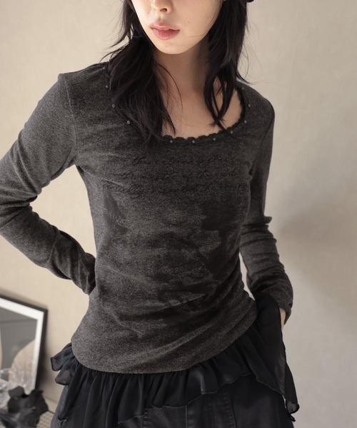 Ulysses(ユリシス)の「アシンメトリーフリルヘムリベットデザインカットソー(Tシャツ/カットソー・レディース・グレー/ダークグレー・F)」の21枚目の写真