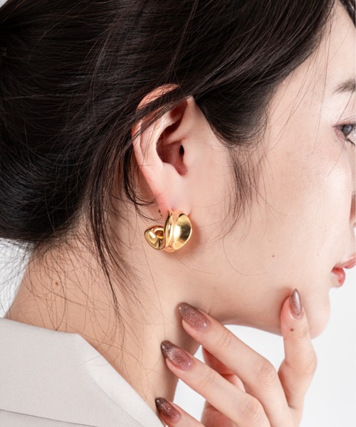 JENNYBIRD(ジェニーバード)の「【JENNY BIRD/ジェニーバード】フープピアス Chunky Doune Hoop(ピアス(両耳用)・レディース・ゴールド/シルバー・FREE)」の1枚目の写真