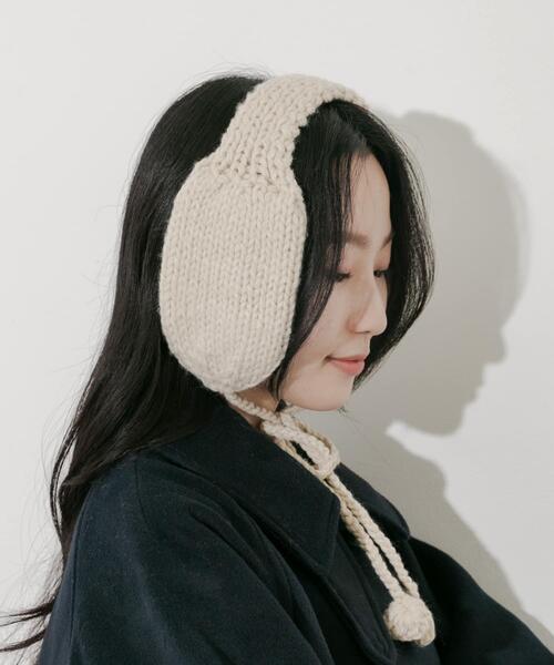 SMELLY(スメリー)の「ニットイヤーマフ(イヤーマフ・レディース・アイボリー/グレー/モカ・-)」の13枚目の写真