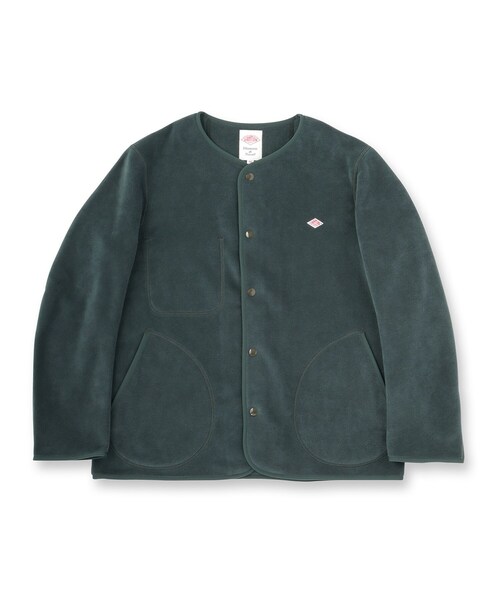 DANTON(ダントン)の「DANTON(ダントン)FLEECE COLLARLESS JACKET|ジャケット(ブルゾン・メンズ・グリーン/ブラック・40/38/42)」の4枚目の写真