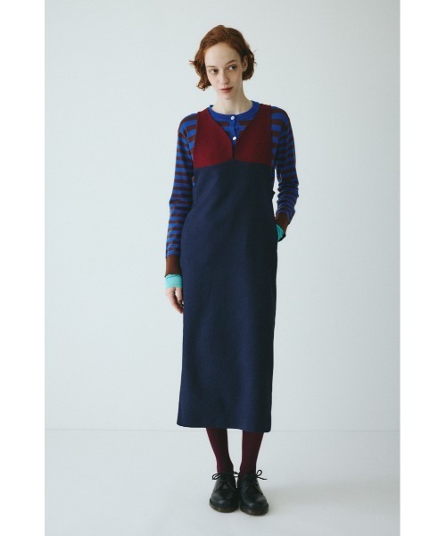 HeRIN.CYE(ヘリンドットサイ)の「V neck long dress Vネックロングドレス(ワンピース・レディース・ブラック/ブルー系その他3・38/36)」の1枚目の写真