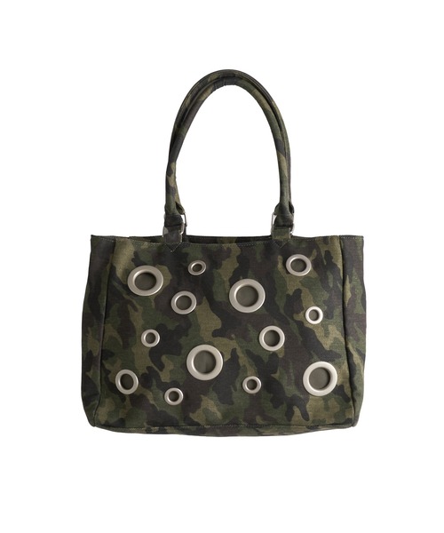 WISH FOR EVER(ウィッシュフォーエバー)の「ASSORT EYELET DESIGN BAG / アソートアイレットデザインバッグ(トートバッグ・メンズ・その他/ブラック・FREE)」の2枚目の写真