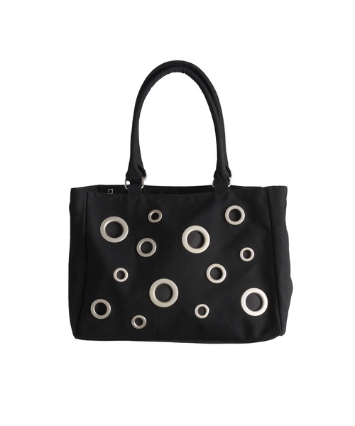 WISH FOR EVER(ウィッシュフォーエバー)の「ASSORT EYELET DESIGN BAG / アソートアイレットデザインバッグ(トートバッグ・メンズ・その他/ブラック・FREE)」の1枚目の写真
