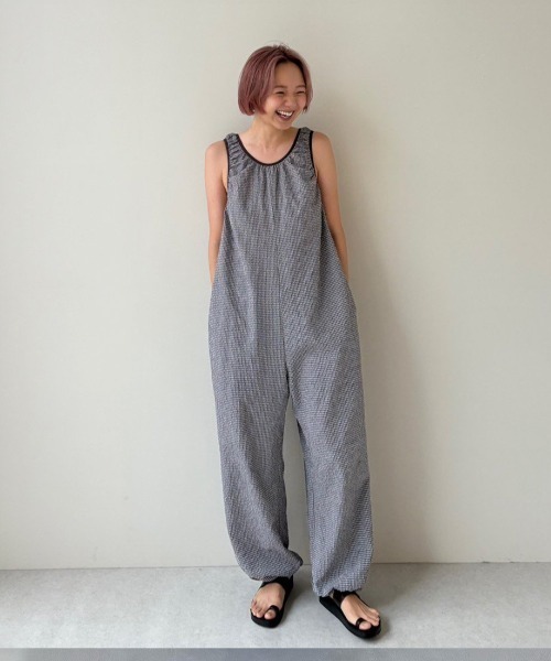 anuke（アンヌーク）の「Uneck Check Combinaison（サロペット