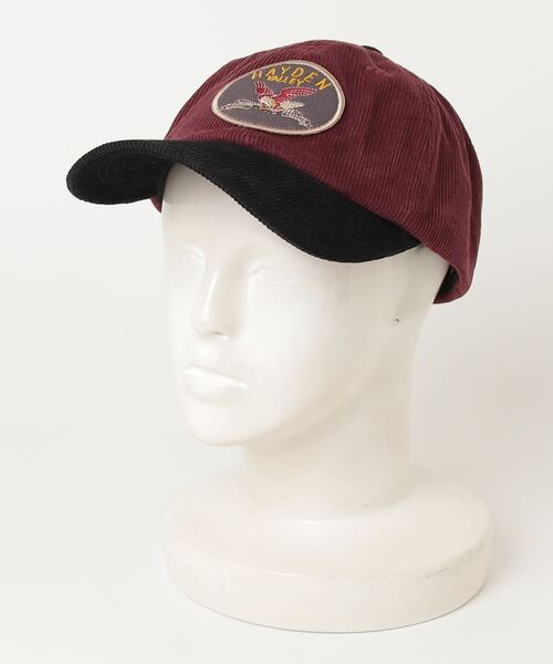 AVIREX(アヴィレックス)の「【AVIREX/アヴィレックス】AX EX AUTHENTIC EAGLEMOTIF WAPPEN CORDUROYLAW CAP(キャップ・レディース・ブラック/エンジ・FREE)」の2枚目の写真