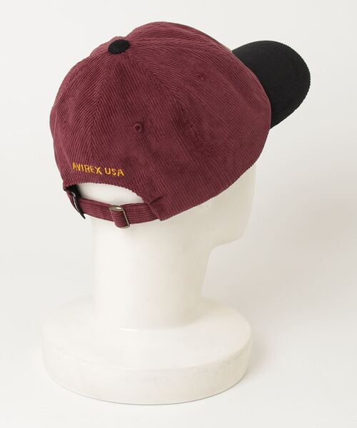 AVIREX(アヴィレックス)の「【AVIREX/アヴィレックス】AX EX AUTHENTIC EAGLEMOTIF WAPPEN CORDUROYLAW CAP(キャップ・レディース・ブラック/エンジ・FREE)」の4枚目の写真