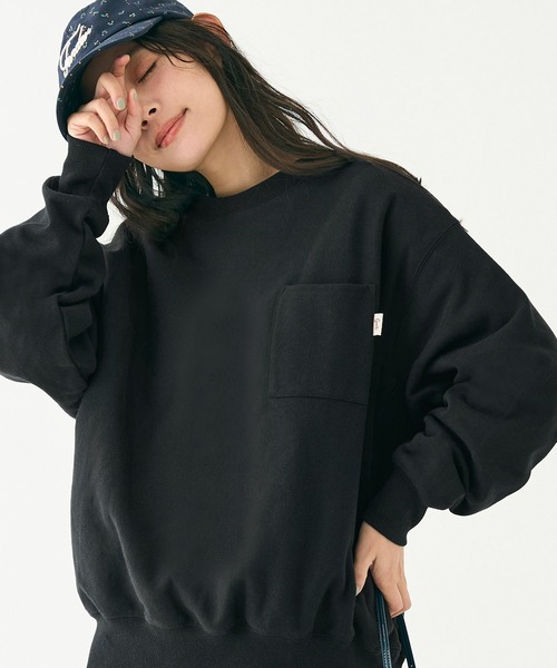 coca(coca)(コカ)の「ヘビーウェイトポケットスウェット(スウェット・レディース・ブラック/ライトグレー・S/M/L)」の1枚目の写真