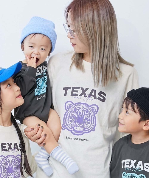 綿100％ 大人 デビラボ プリント 袖リブ 長袖Tシャツ（Tシャツ