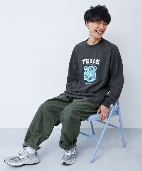 devirock（デビロック）の「綿100％ 大人 デビラボ  プリント 袖リブ 長袖Tシャツ（Tシャツ/カットソー・レディース・ブルー系その他/ピンク系その他/イエロー系その他/ブラック系その他2/グレー系その他/ホワイト系その他2/ブラック系その他/ホワイト系その他/グリーン系その他・M/LL/L）」の10枚目の写真