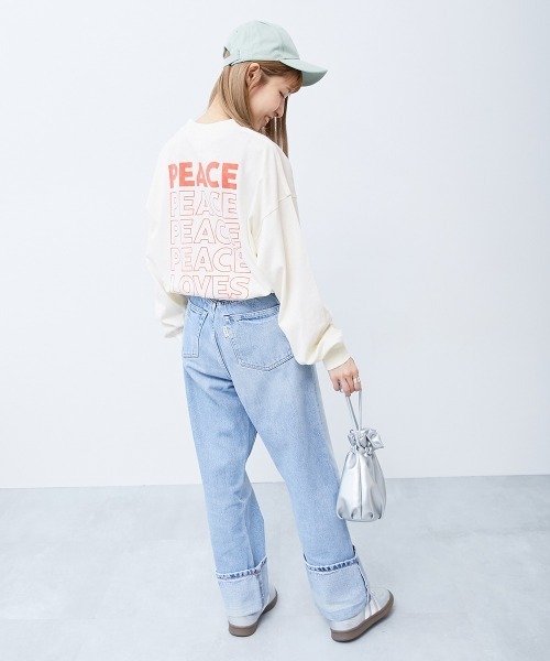 devirock（デビロック）の「綿100％ 大人 デビラボ  プリント 袖リブ 長袖Tシャツ（Tシャツ/カットソー・レディース・ブルー系その他/ピンク系その他/イエロー系その他/ブラック系その他2/グレー系その他/ホワイト系その他2/ブラック系その他/ホワイト系その他/グリーン系その他・M/LL/L）」の15枚目の写真