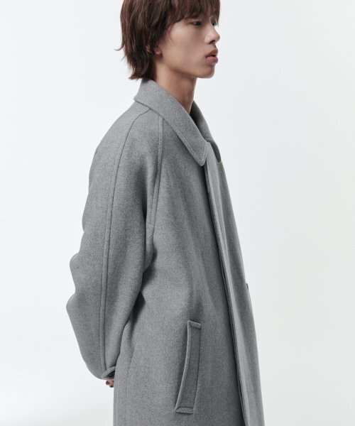 MUSINSA STANDARD（ムシンサスタンダード）の「カシミヤブレンドオーバーサイズバルマカンコート[ヘザーグレー]（チェスターコート・メンズ・その他・MEDIUM/LARGE/X-LARGE/XX-LARGE）」の5枚目の写真